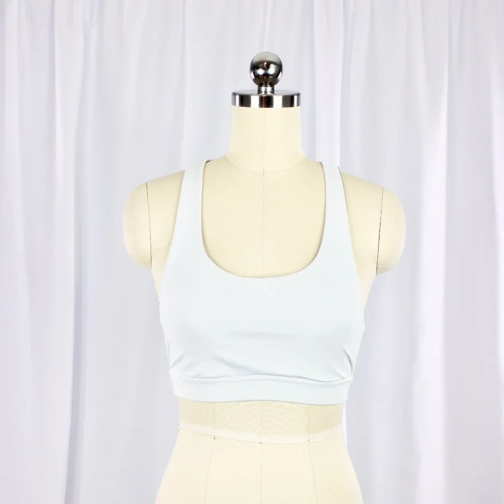 LULULEMON White Pale Blue Invigorate Luxtreme Mesh Racerback Sports Bra - Picture 3 of 16